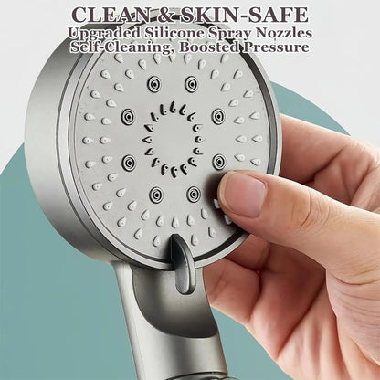 Transform Your Shower Experience with the High Pressure Shower Head – 5 Modes, Built-In Filter & Silicone Nozzles